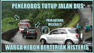 Penerobos Tutup Jalan Bus Warga Heboh Berteriak Histeris Di Sitinjau Lauik