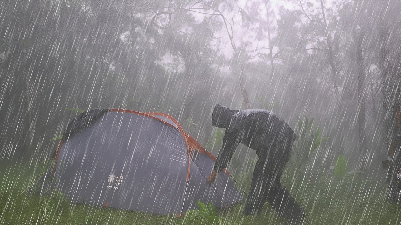 VERY HEAVY RAIN AND STRONG WINDS:Solo Camping Heavy Rain - YouTube