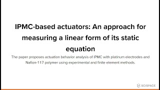 IPMC based actuators: An approach for measuring a linear form of its static equation