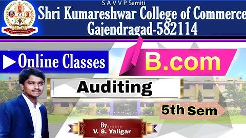 B COM 5TH SEM | CHAPTER 01 | INTRODUCTION TO AUDITING |