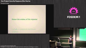 FOSDEM 2016 - H1309 - Xen Project Security Response War Stories