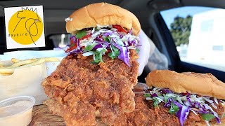 MUKBANG EATING CRISPY FRIED CHICKEN SANDWICH & CRISPY FRIED CHICKEN TENDERS | DAYBIRD LA