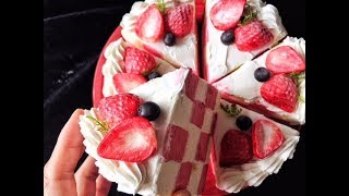 いちごのダミエケーキ 作り方 食べられないけど Diy Strawberry Damier Cake Youtube