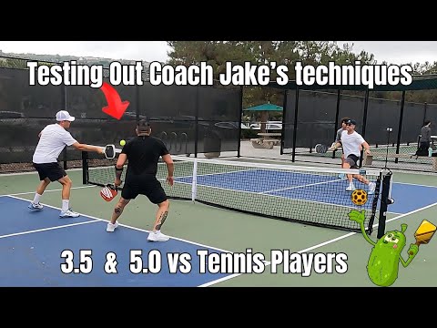 Testing out Coach Jake Panno's Pickleball techniques vs Good Players! #pickleball