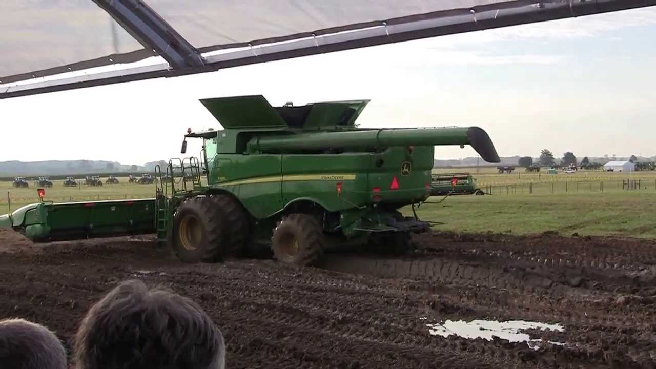 John Deere Intro 2013 Combine Tracks vs Tires Demo Part 1 YouTube