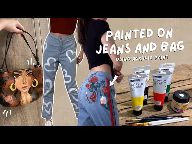 Buy Custom Hand Painted Jeans Vintage High Waist With Ripped Knee Details  Original Design Online in India - Etsy