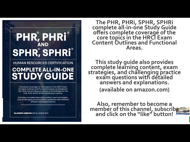 Questions and Answers for the PHR, SPHR, SHRM-CP, SHRM-SCP - HR Certification Exams 2026 - Part 9