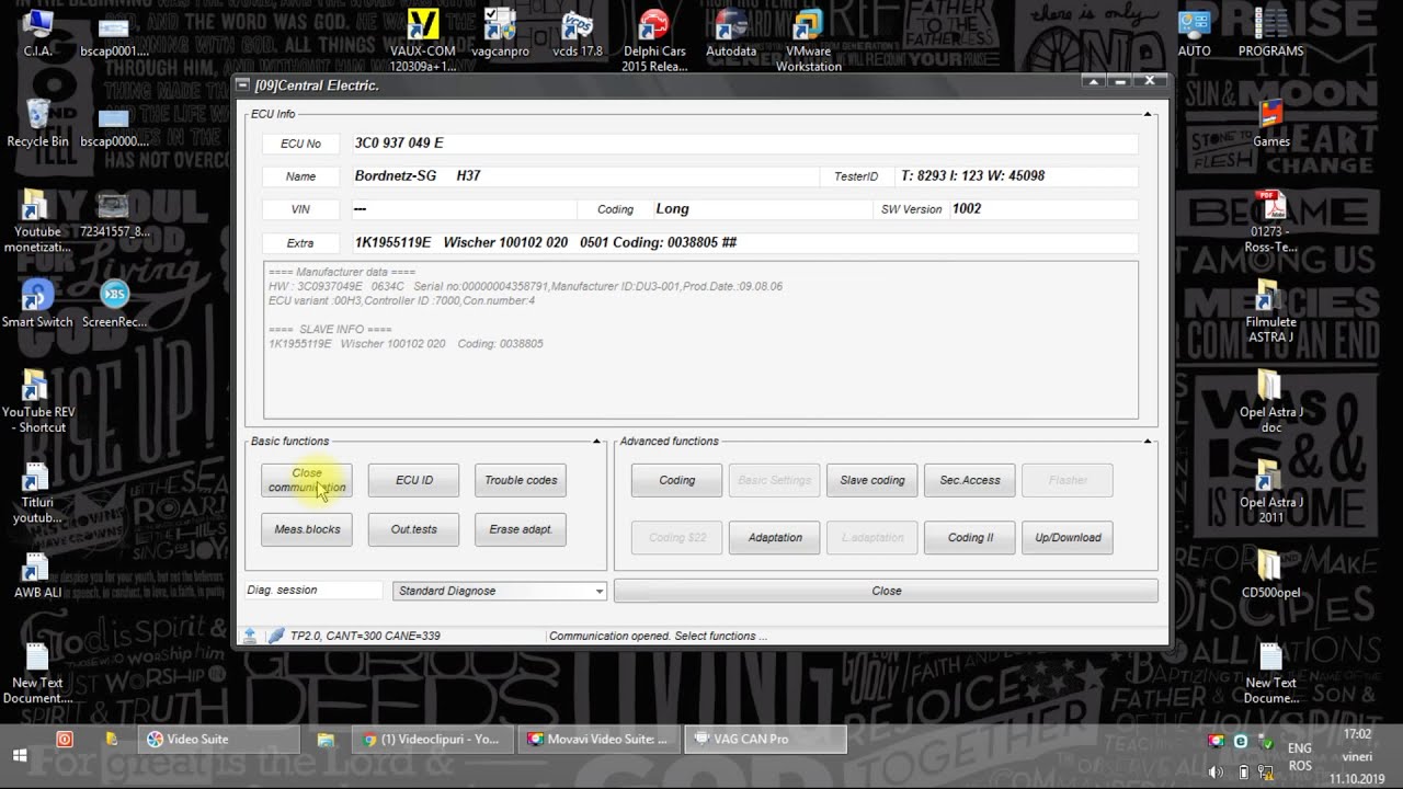 VCP (vag can pro) - [09] Central Electric - Scan & erase trouble codes