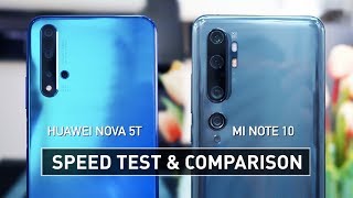 Huawei Nova 5T vs Xiaomi Mi Note 10 SPEED TEST | Zeibiz