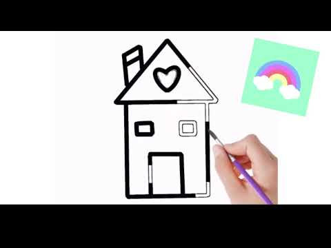 How to Draw a House or HUT- cute and easy drawing tutorial step by step