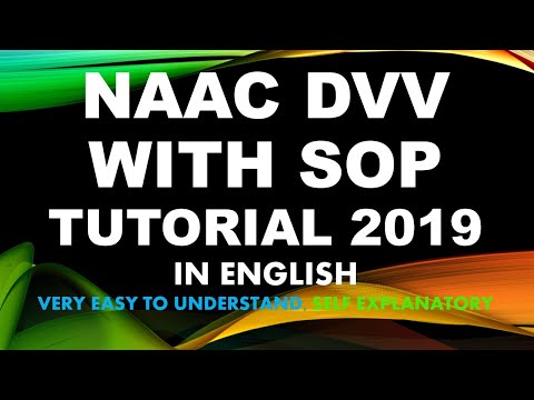 NAAC DVV Process Tutorial- Visit www.naac.in to download record maintenance formats of NAAC