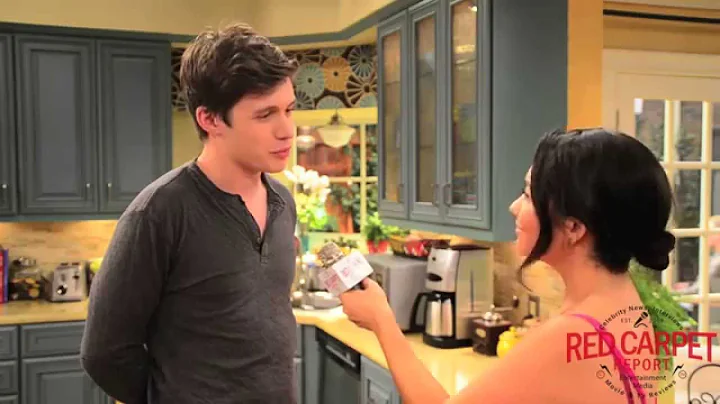 Nick Robinson on set with Melissa & Joey for their...