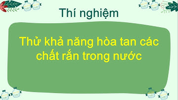 Thí nghiệm hòa tan các chất rắn trong nước