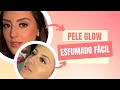 Maquiando cliente real/ pele glow + esfumado super fácil nos olhos