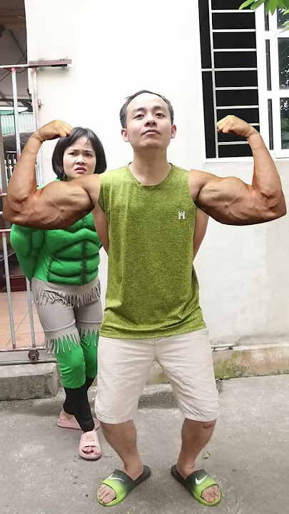 Muscular Man Vs Girl Hulk Try Not To Laugh #Shorts