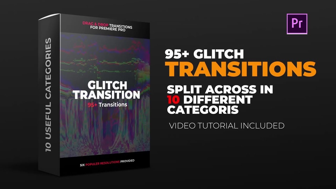 Glitch Transition Pack : Premiere Pro (Drag & Drop) Pack