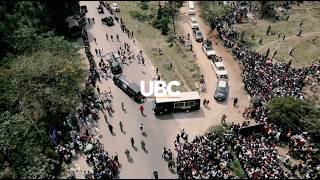 KING OYOS BODY IN KYEGEGWA: DRONE SHOT OF HIS REMAINS RECEIVED BY HIS SUBJECTS / MOURNERS