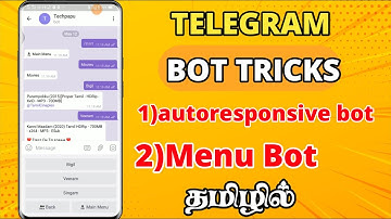 how to create auto responsive bot in telegram tamil | create menu bot in tamil