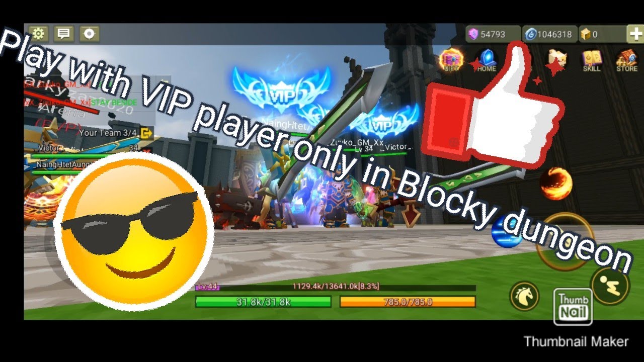 Play with VIP player only in Blocky dungeon [Blockman go] - YouTube