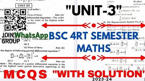 bsc 4rt semester maths unit 3  most MCQs|bsc 4rt sem chapter 3rd most mcqs with solution|