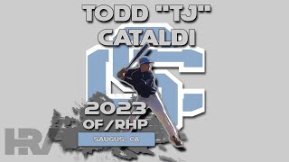 2023 Todd “TJ” Cataldi 6’0” Outfield and Pitcher, Baseball Skills Video - Saugus HS. Saugus Ca.