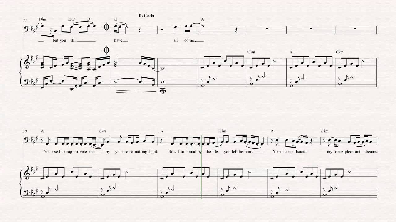 cello my immortal evanescence sheet music chords vocals my immortal sheet music