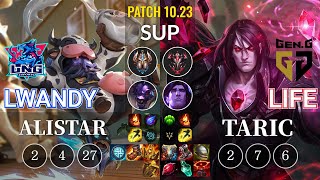 LNG lwandy Alistar vs GEN Life Taric Sup - KR Patch 10.23