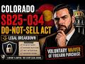 Colorado SB25-034 — Voluntary Waiver of the Right to Purchase a Firearm
