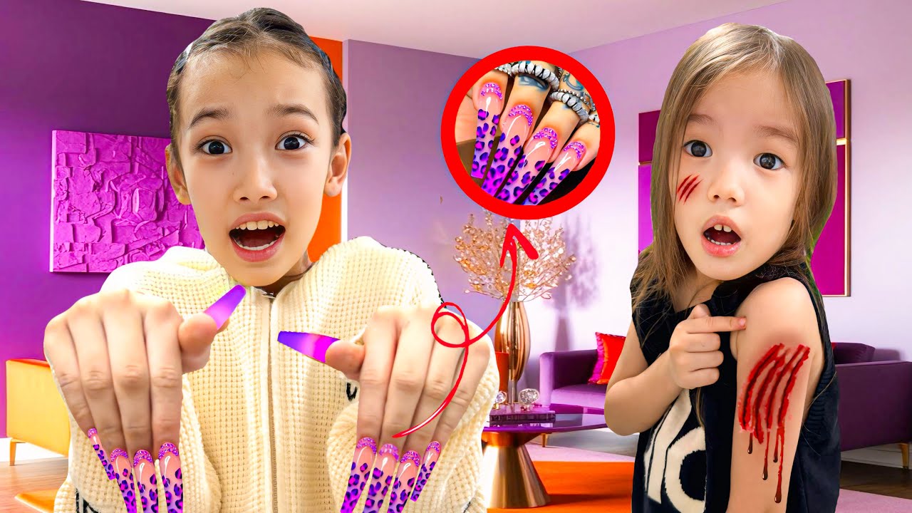 БІР КҮН ҰЗЫН ТЫРНАҚПЕН ЖҮРЕМІЗ💅🏼 АДИЯНЫ АЯМАЙ ТЫРНАП АЛДЫ😱😱🤯 