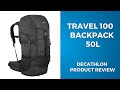 Forclaz travel backpack 50l  travel100 black detailed asmr review  decathlon products review