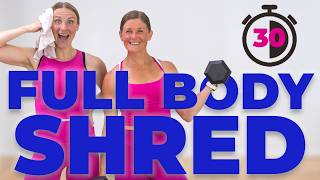 30-Minute Full Body Dumbbell SHRED with Kaleigh Cohen | No Jumping