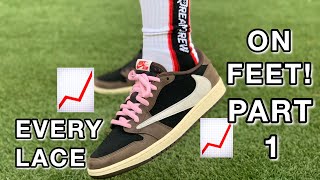 On Feet Every Lace Color In The Air Jordan 1 Low Travis Scott Youtube