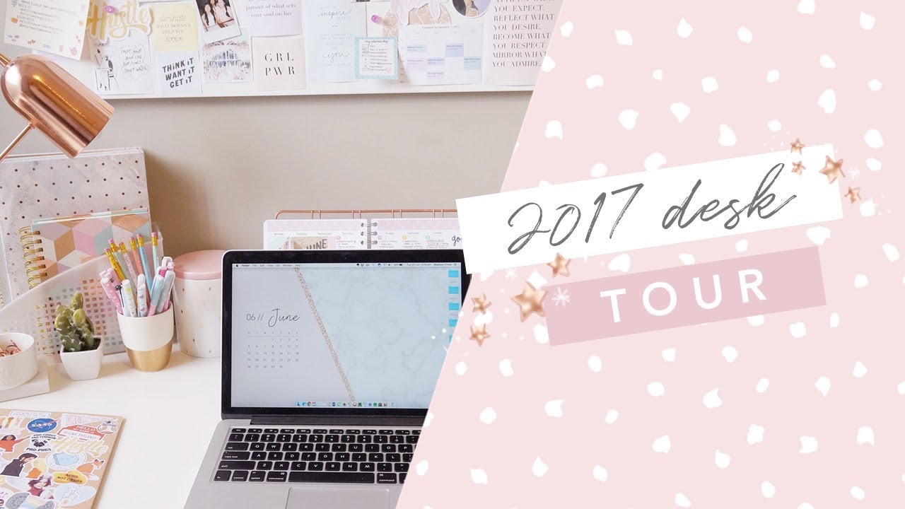 2017 Desk Tour The Girly Geek Youtube