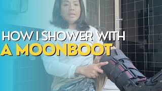 ANKLE SURGERY RECOVERY: How i shower with my boot/cast on. #orif #anklesurgery #brokenbone