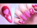 Valentine&#39;s day hearts nail stamping: Regular nail polish