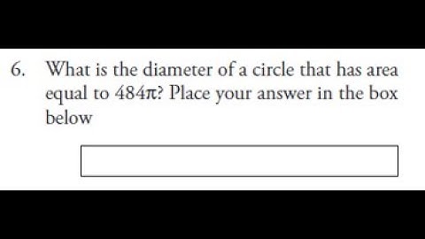 GED Practice - Find Diameter of a Circle given Area