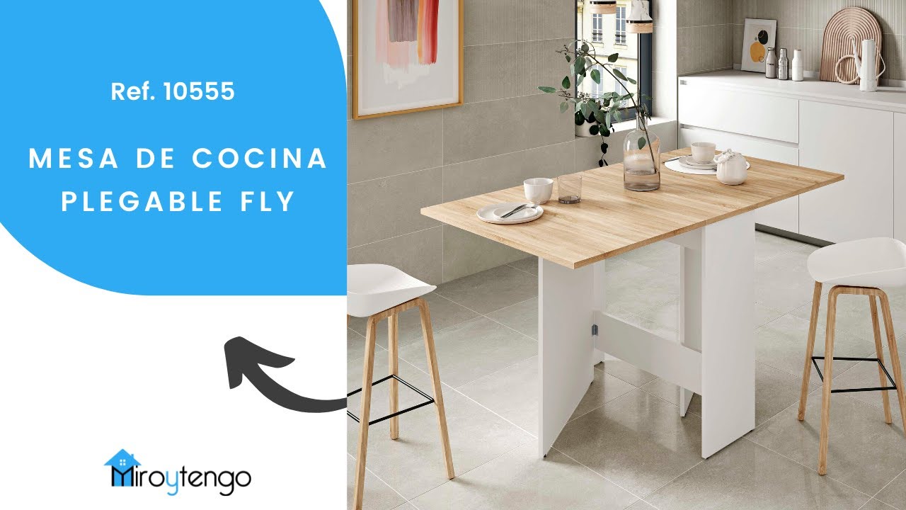 Mesa cocina plegable Fly color roble y blanco (Ref. 10555) 🍳 Mesas de  cocina /#Shorts #MesaAuxiliar 