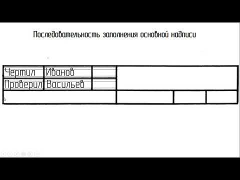 Заполнение основной надписи на чертежах