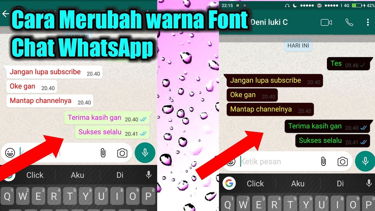 Cara Merubah Warna Font Chat WhatsApp Tanpa Aplikasi Tambahan - YouTube