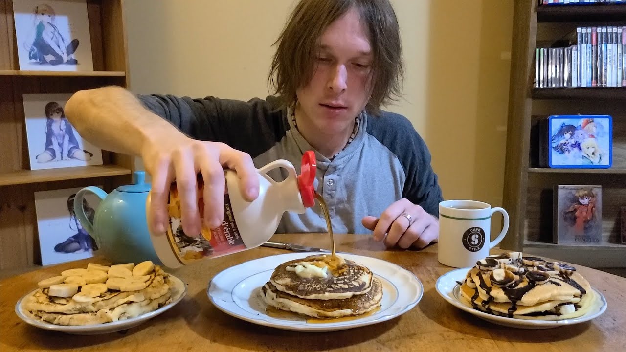 Блинный мукбанг | Нутелла, кленовый сироп, банан и шоколад