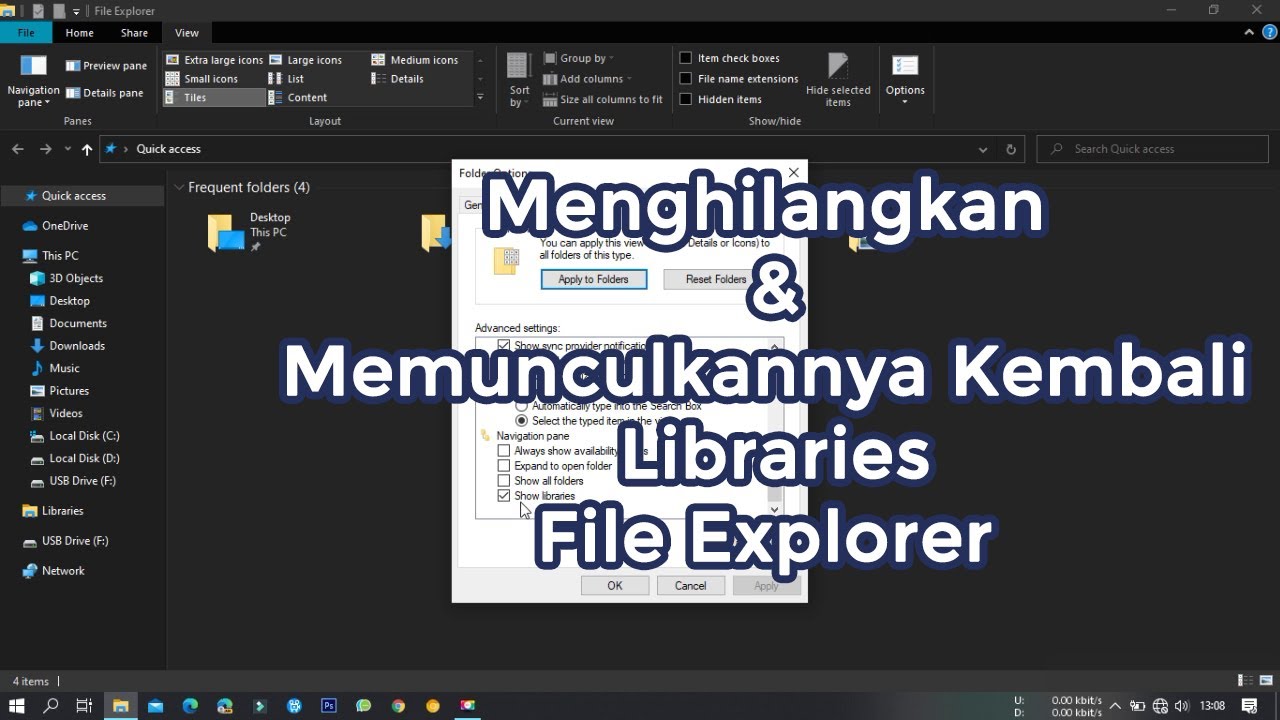 Cara Menampilkan atau Menghilangkan Libraries dari File Explorer