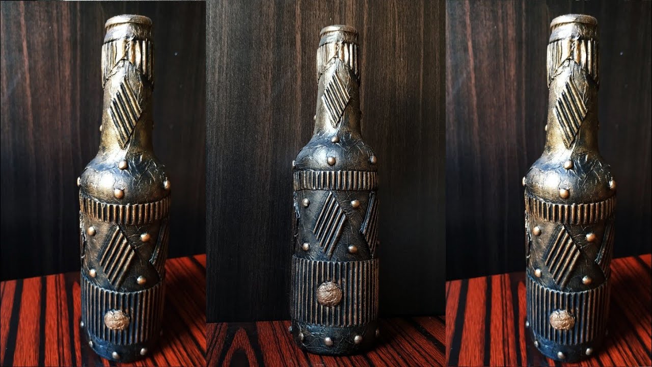 Glass Bottle Decoration/Bottle Craft/DIY Home Decor YouTube