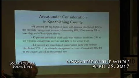 Koochiching County Committee of the Whole 04 25 17