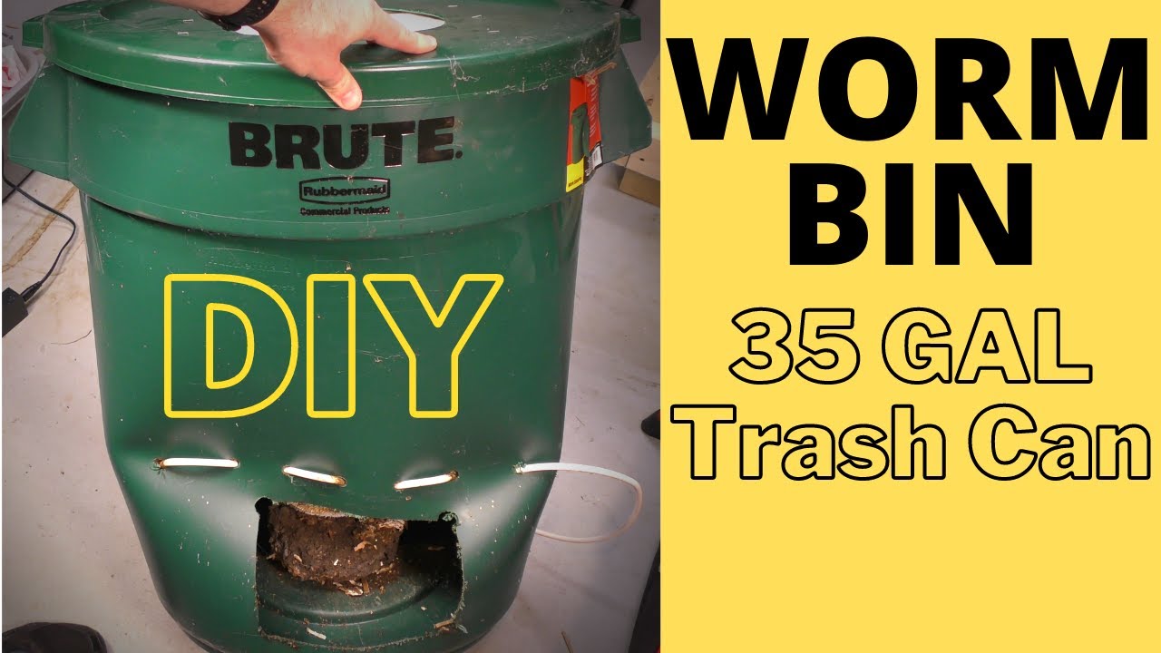 DIY Trash Can Worm Bin Simple but Effective!! 