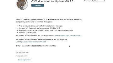 OSX Update 10.8.5