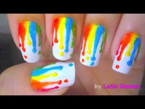 Unhas Efeito Tintas  Escorridas - Nail Art