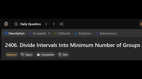 2406. Divide Intervals Into Minimum Number of Groups | LeetCode Daily Question | leetcode solution
