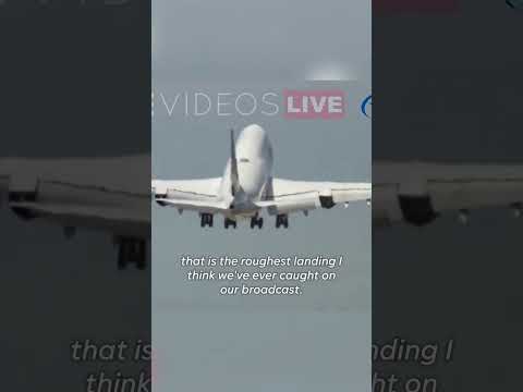 Watch: Boeing plane make a rough touch-and-go landing #Shorts