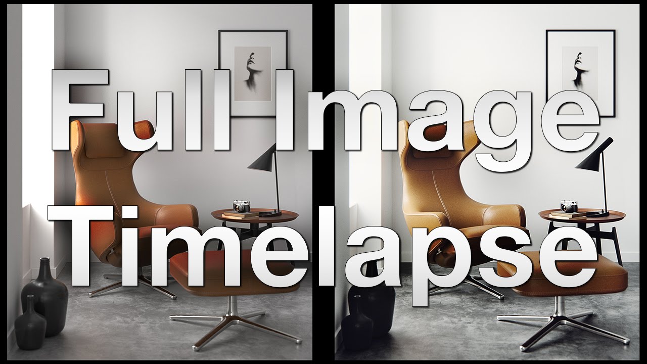 1h Work Timelapse Interior render & Post