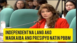 IMEE MARCOS :KUMALAS SA ALAYANSA NG BAGONG PILIPINAS DAHIL SA PAGKAKAIBA NG PRESIPYO AT PANINI DIGAN